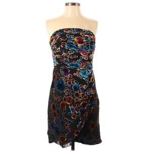 Juicy Couture Velvet Floral Tube Top Mini Dress